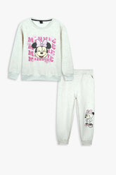Minnie Mouse Kids Tracksuit | 2-Piece Cotton Fleece Sweatshirt & Joggers Set | Winter Wear
